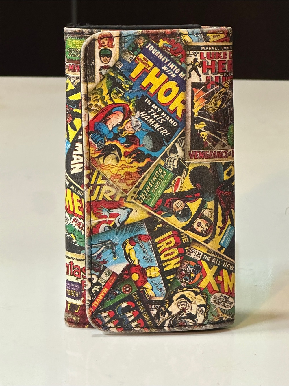 Collage Classic Silver Age Marvel Comic Book Covers Soft Case Trifold Wallet